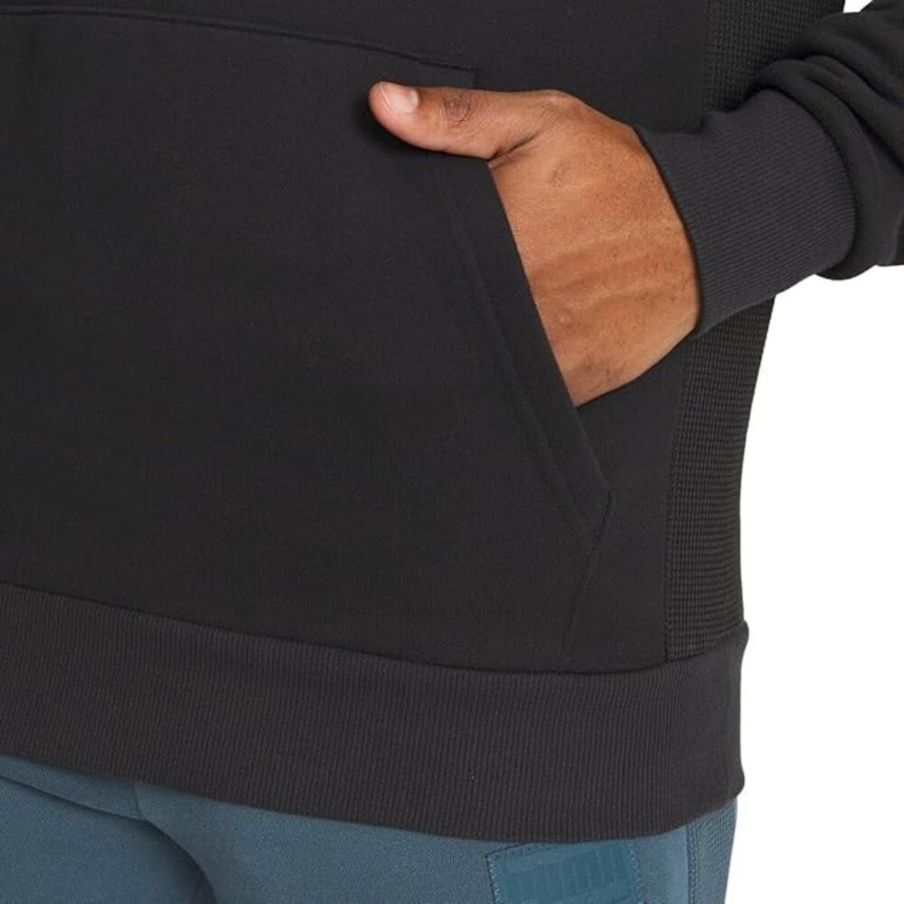 PUMA Men's Pullover Regular Fit Kangaroo Pocket Hoodie (Black,Medium), New - Picture 4 of 9